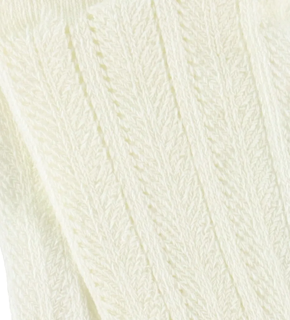 Børn MarMar Strømpebukser - Hulmønster - Pointelle - Gentle White