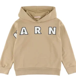 Børn Marni Hættetrøje - Cardboard Beige m. Logo