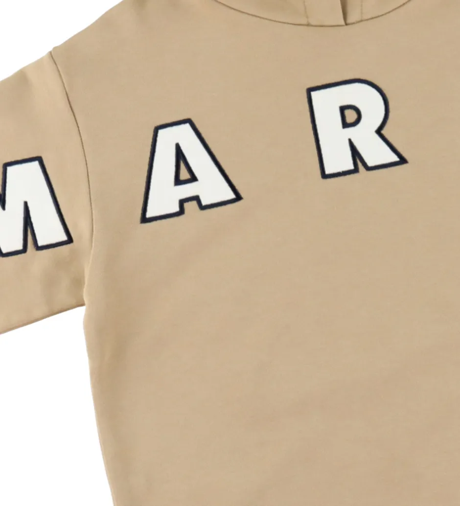 Børn Marni Hættetrøje - Cardboard Beige m. Logo