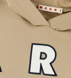 Børn Marni Hættetrøje - Cardboard Beige m. Logo