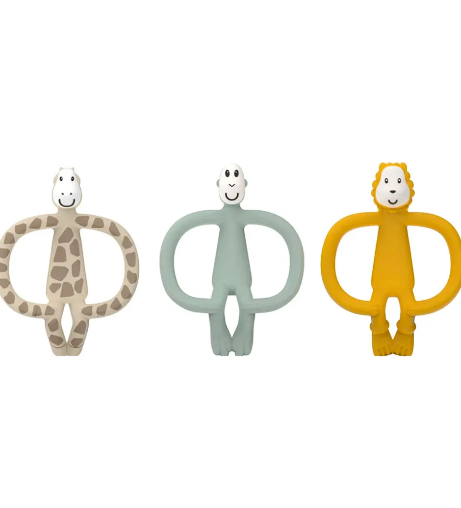 Bideringe|Babylegetøj*Matchstick Monkey Bideringe - 3-pak - Animal Teether Gift Set