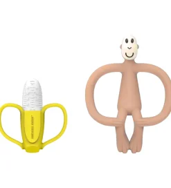 Matchstick Monkey Bideringe - 2-pak - Banana & Monkey - Pink