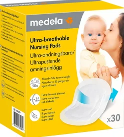 Pleje- Og Toiletartikler|Amning*Medela Ammeindlæg - 30 stk. - Ultra Åndbare