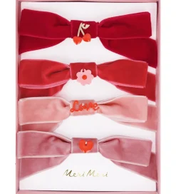 Hårspænder*Meri Meri Hårspænder - 4-pak - Velour - Sløjfer - 11,5 cm - Clip