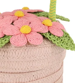 Kurve|Opbevaring*Meri Meri Stråtaske - Blomster - Kurv - 13x18 cm - Rosa