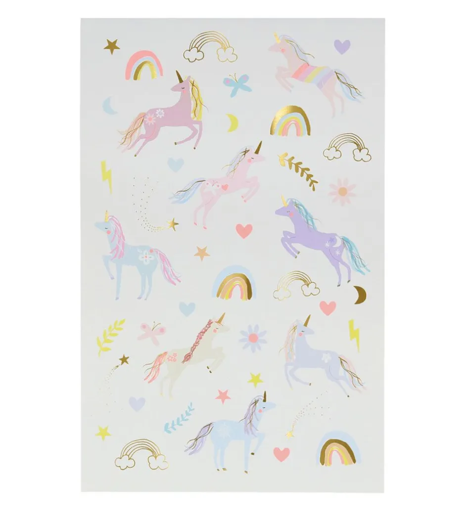 Sminke*Meri Meri Tatoveringer - Unicorn Tattoo Sheet
