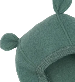 Børn Mikk-Line Elefanthue - Uld - 1-lags - Balsam Green m. Ører