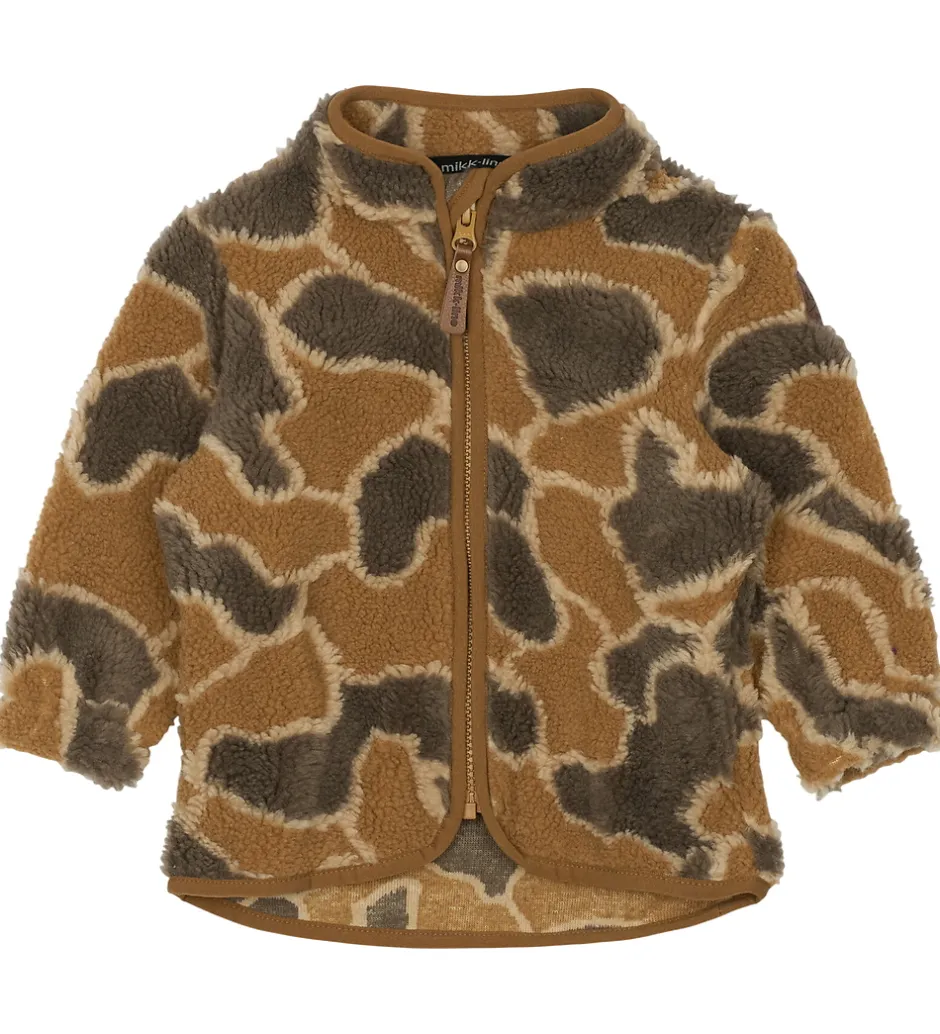 Børn Mikk-Line Fleecejakke - Burlwood m. Camouflage