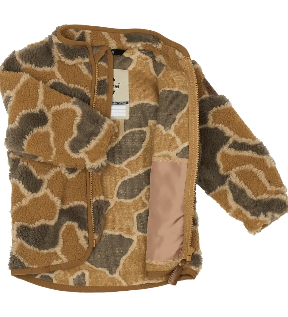 Børn Mikk-Line Fleecejakke - Burlwood m. Camouflage