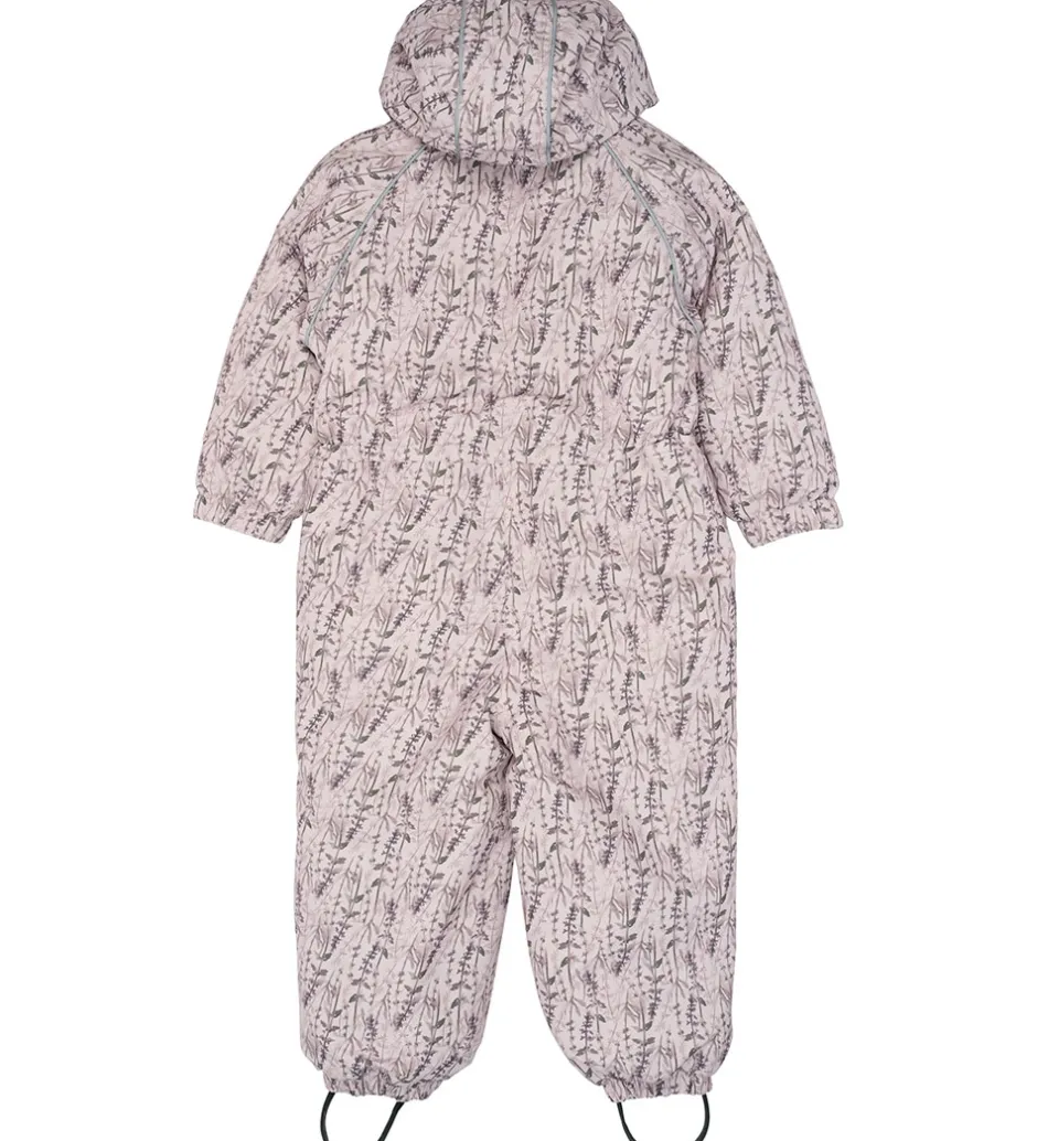 Børn Mikk-Line Flyverdragter - Floral - Cloud Gray m. Print