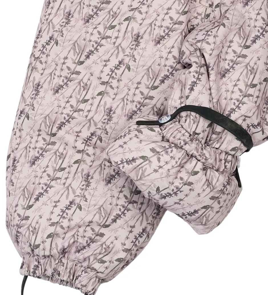 Børn Mikk-Line Flyverdragter - Floral - Cloud Gray m. Print