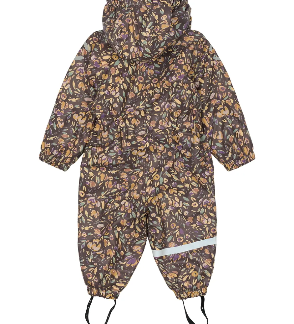 Regntøj*Mikk-Line Regndragt m. For - PU - Raisin m. Blomster