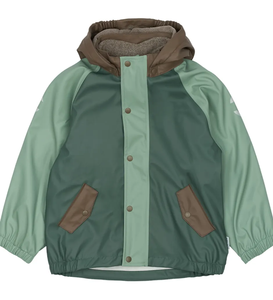 Børn Mikk-Line Regntøj m. Fleece/Seler - PU - 3i1 - Balsam Green