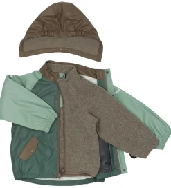 Børn Mikk-Line Regntøj m. Fleece/Seler - PU - 3i1 - Balsam Green