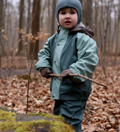Børn Mikk-Line Regntøj m. Fleece/Seler - PU - 3i1 - Balsam Green