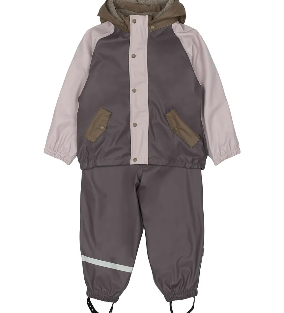 Regntøj*Mikk-Line Regntøj m. Fleece/Seler - PU - 3i1 - Sparrow