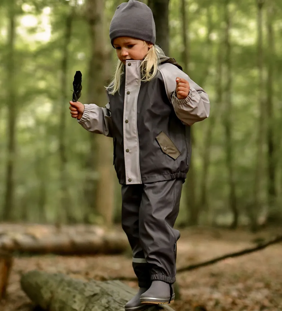 Regntøj*Mikk-Line Regntøj m. Fleece/Seler - PU - 3i1 - Sparrow