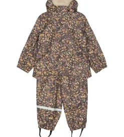 Børn Mikk-Line Regntøj m. For - PU - Raisin m. Blomster