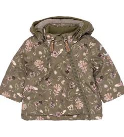 Vinterjakker*Mikk-Line Vinterjakke - Recycled - Burnt Olive m. Print