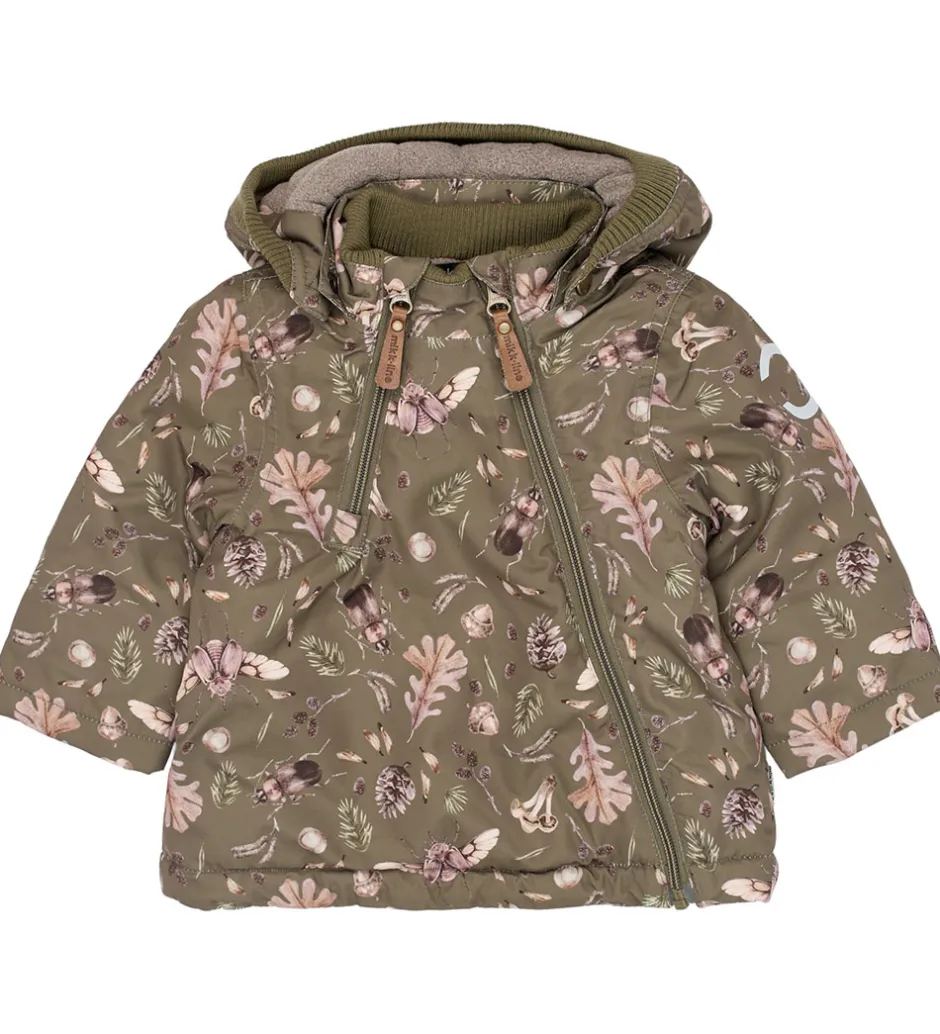 Vinterjakker*Mikk-Line Vinterjakke - Recycled - Burnt Olive m. Print
