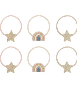 Mimi & Lula Hårelastikker - 6-pak - Rainbow & Star Celeste