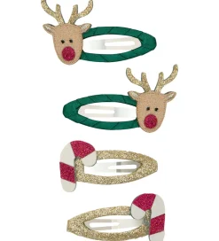 Hårspænder|Hårpynt*Mimi & Lula Hårspænder - 4-pak - Rudolph & Candy Christmas