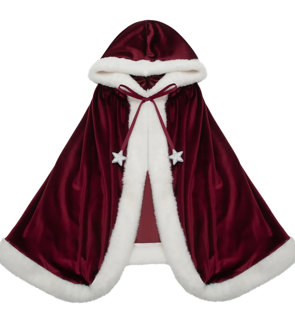 Udklædningstøj*Mimi & Lula Kappe - Mrs Claus - Rød m. Hvid
