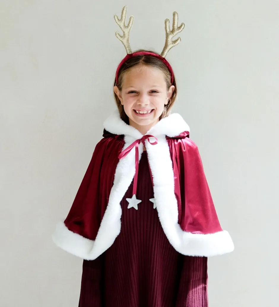 Udklædningstøj*Mimi & Lula Kappe - Mrs Claus - Rød m. Hvid