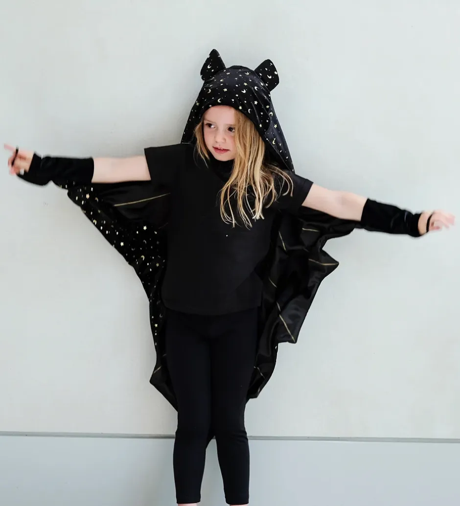 Udklædningstøj*Mimi & Lula Kappe m. Hætte - Black Bat Halloween