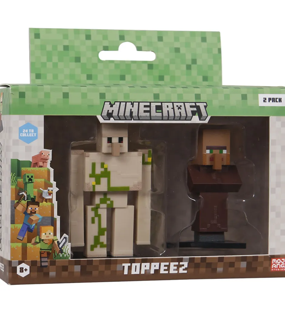 Minecraft Legetøjsfigurer - 3D - 2-pak - Golem/Villager