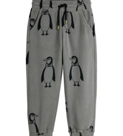 Fleece*Mini Rodini Fleecebukser - Penguin - Grå