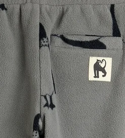 Fleece*Mini Rodini Fleecebukser - Penguin - Grå