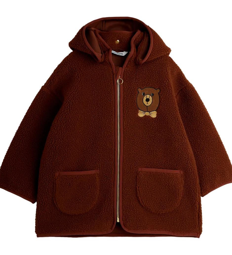 Fleece*Mini Rodini Fleecejakke - Bear - Brun