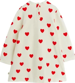 Børn Mini Rodini Kjole - Velour - Hearts - Hvid