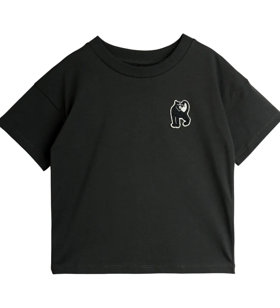 Børn Mini Rodini T-shirt - Panther patch - Sort