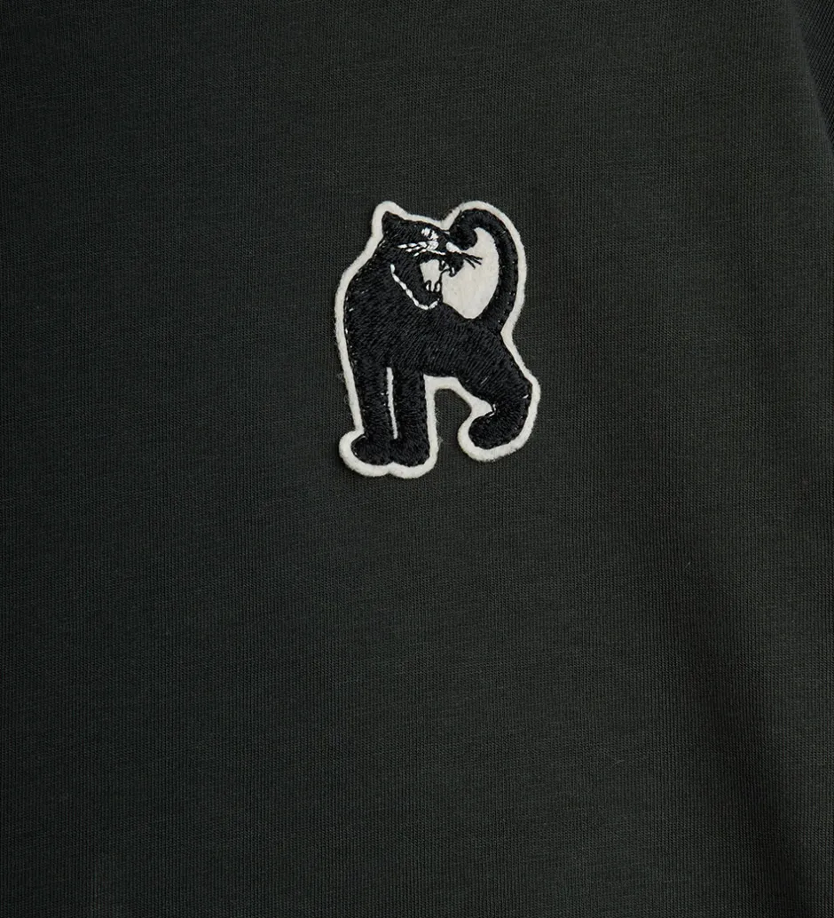 Børn Mini Rodini T-shirt - Panther patch - Sort