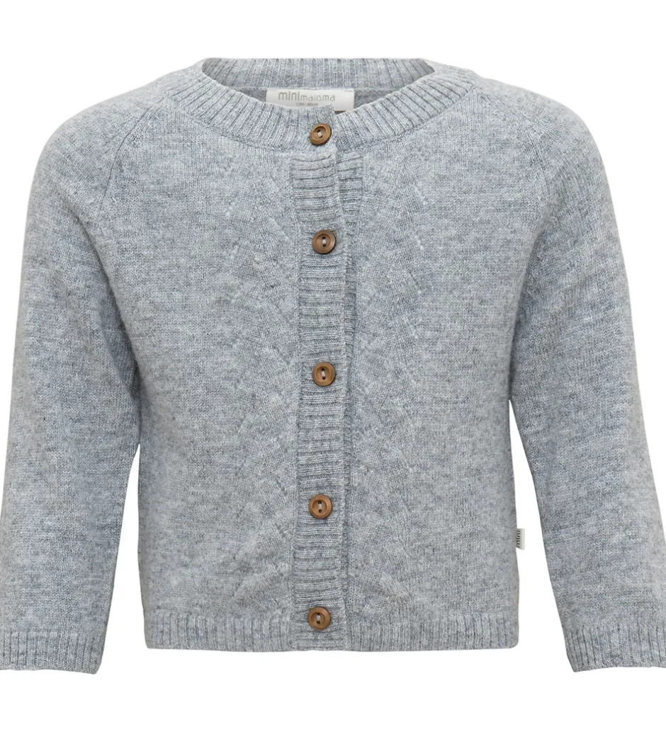 Børn Minimalisma Cardigan - Inka - Uld- Gråmeleret