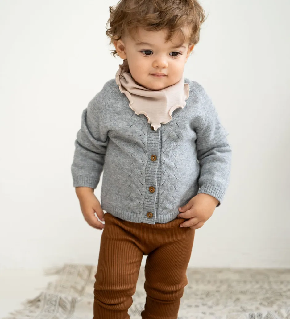Børn Minimalisma Cardigan - Inka - Uld- Gråmeleret