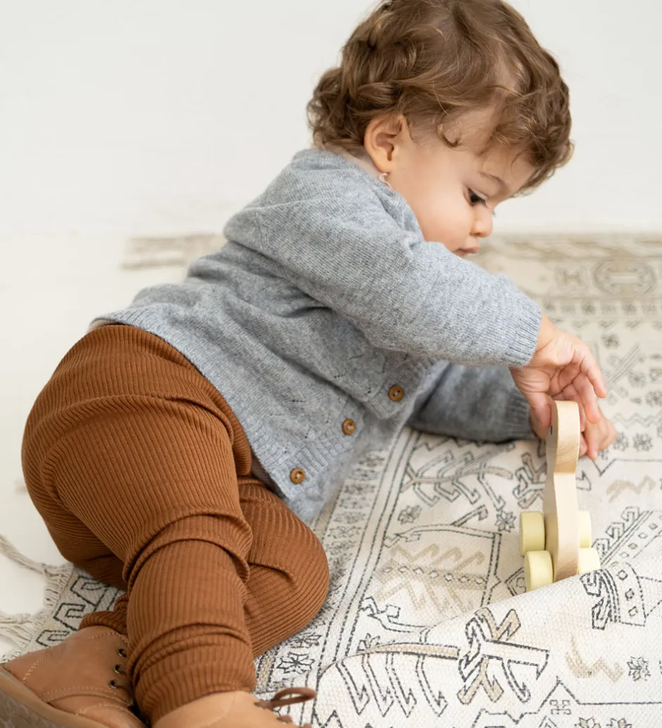 Børn Minimalisma Cardigan - Inka - Uld- Gråmeleret