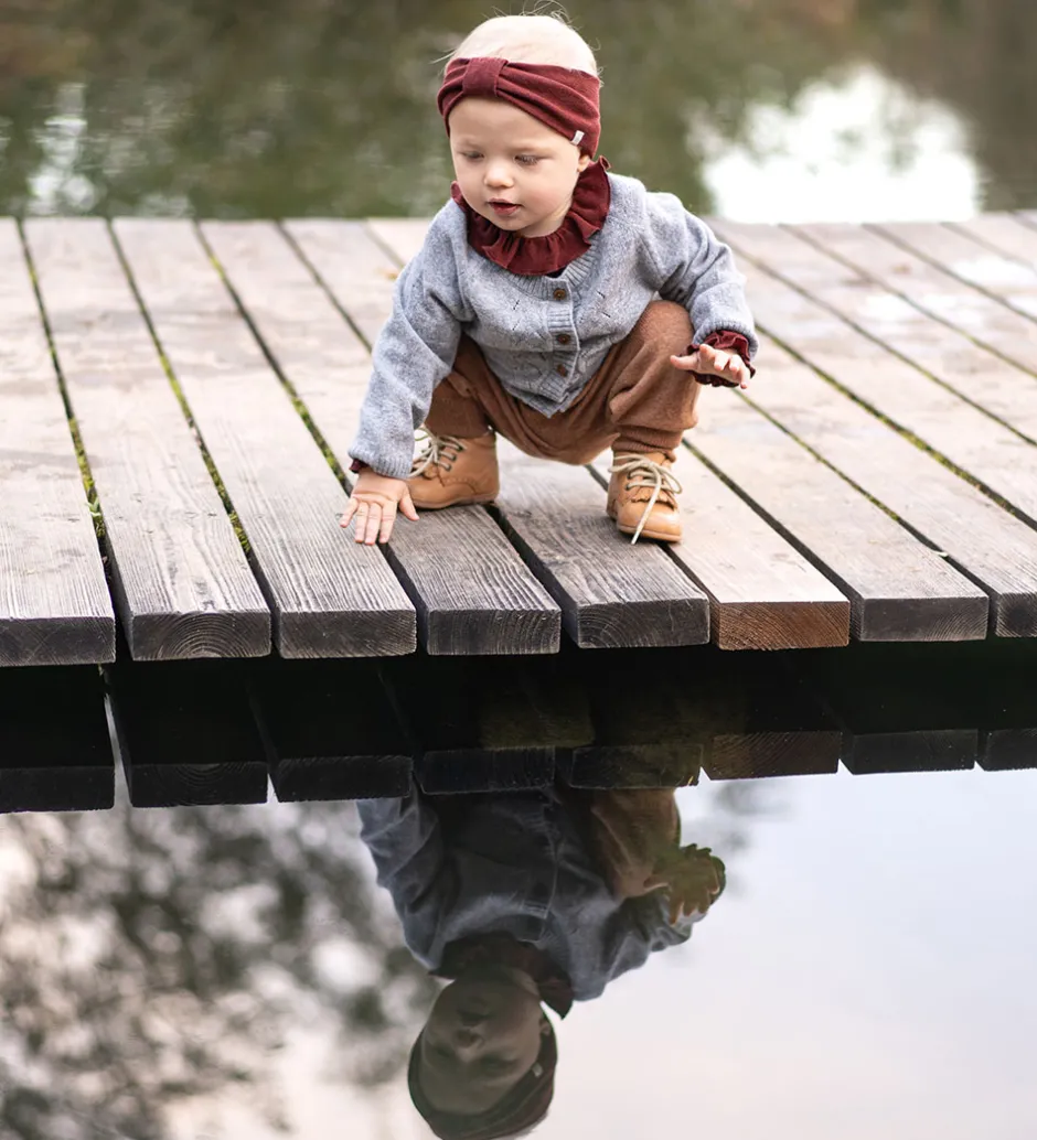 Børn Minimalisma Cardigan - Inka - Uld- Gråmeleret