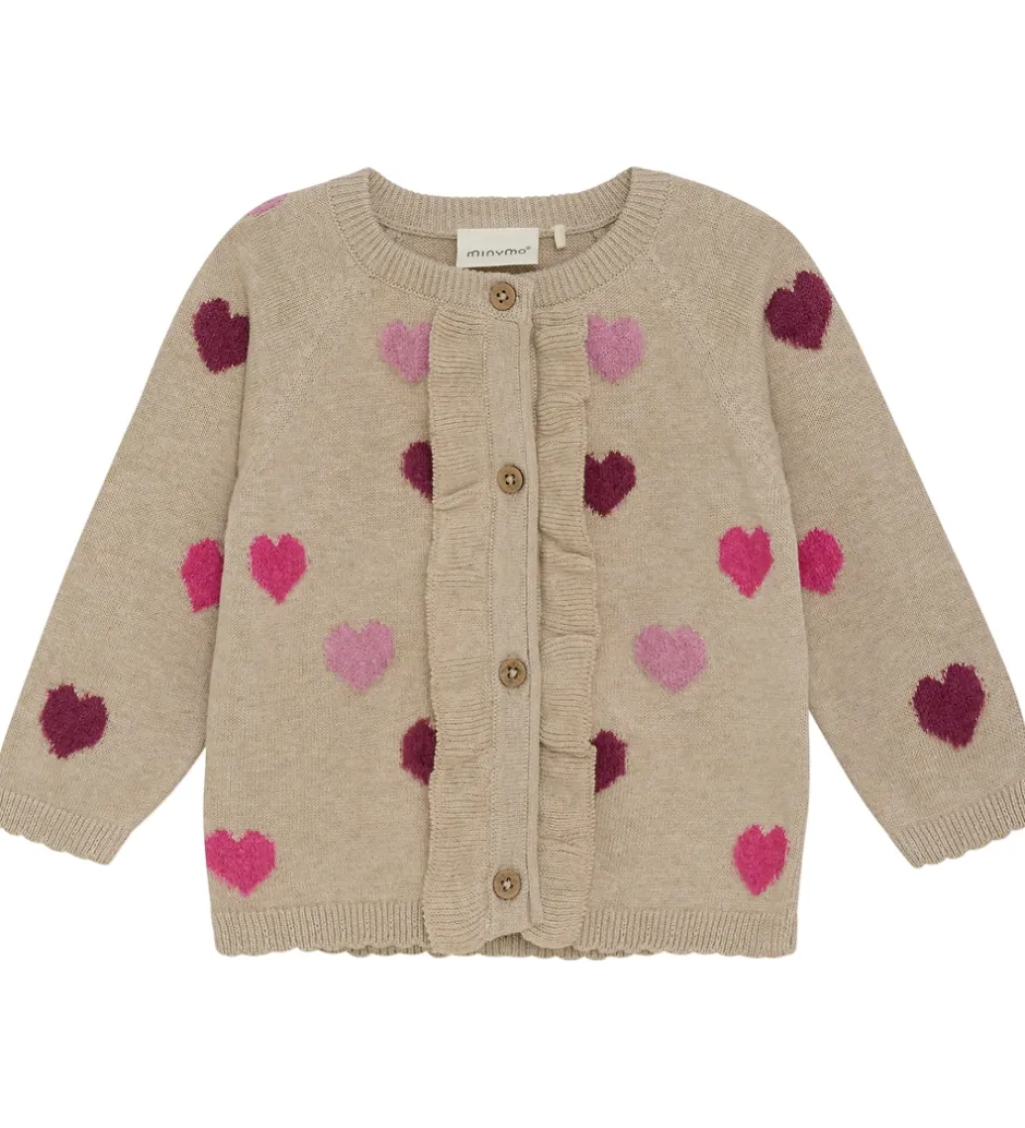 Striktrøjer*Minymo Cardigan Knit - Beige Melange