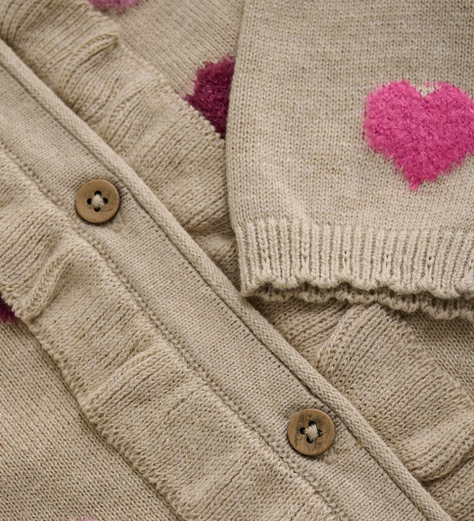 Striktrøjer*Minymo Cardigan Knit - Beige Melange