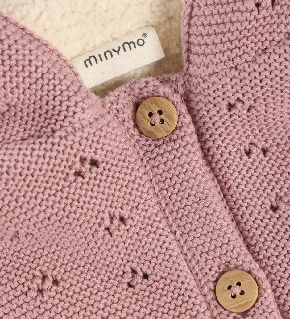 Cardigans*Minymo Cardigan m. Teddy - Woodrose