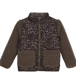 Børn Minymo Jakke - Chocolate Chip m. Leopardprint