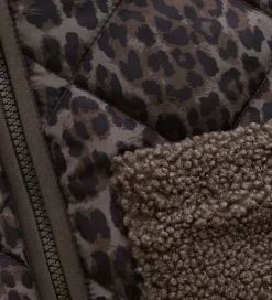 Børn Minymo Jakke - Chocolate Chip m. Leopardprint