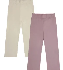 Basis*Minymo Leggings m. Fleece - 2-pak - Elderberry/Rainy Day