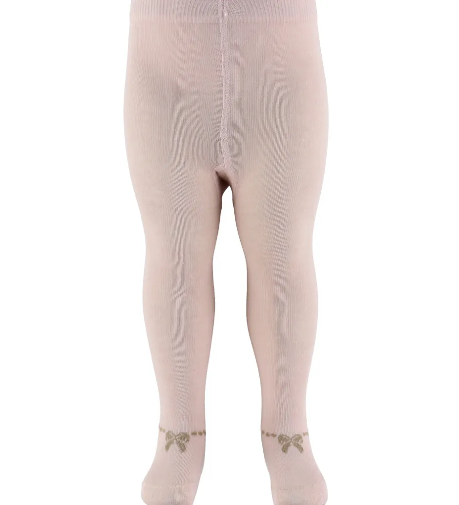Børn Minymo Strømpebukser - 2-pak - Shell/beige m. Sløjfer