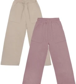 Børn Minymo Sweatpants - 2-pak - Elderberry/Rainy Day