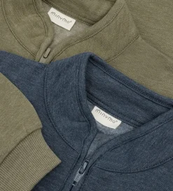 Børn Minymo Sweatshirt m. Lynlås - 2-pak - Vetiver