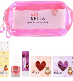 Sminke*Miss Nella Sminketaske m. Indhold - Pink Glamorous Picks
